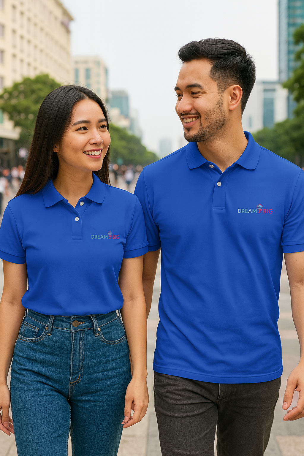 Áo Thun Có Cổ Polo Dream Big 🇺🇸 Blue