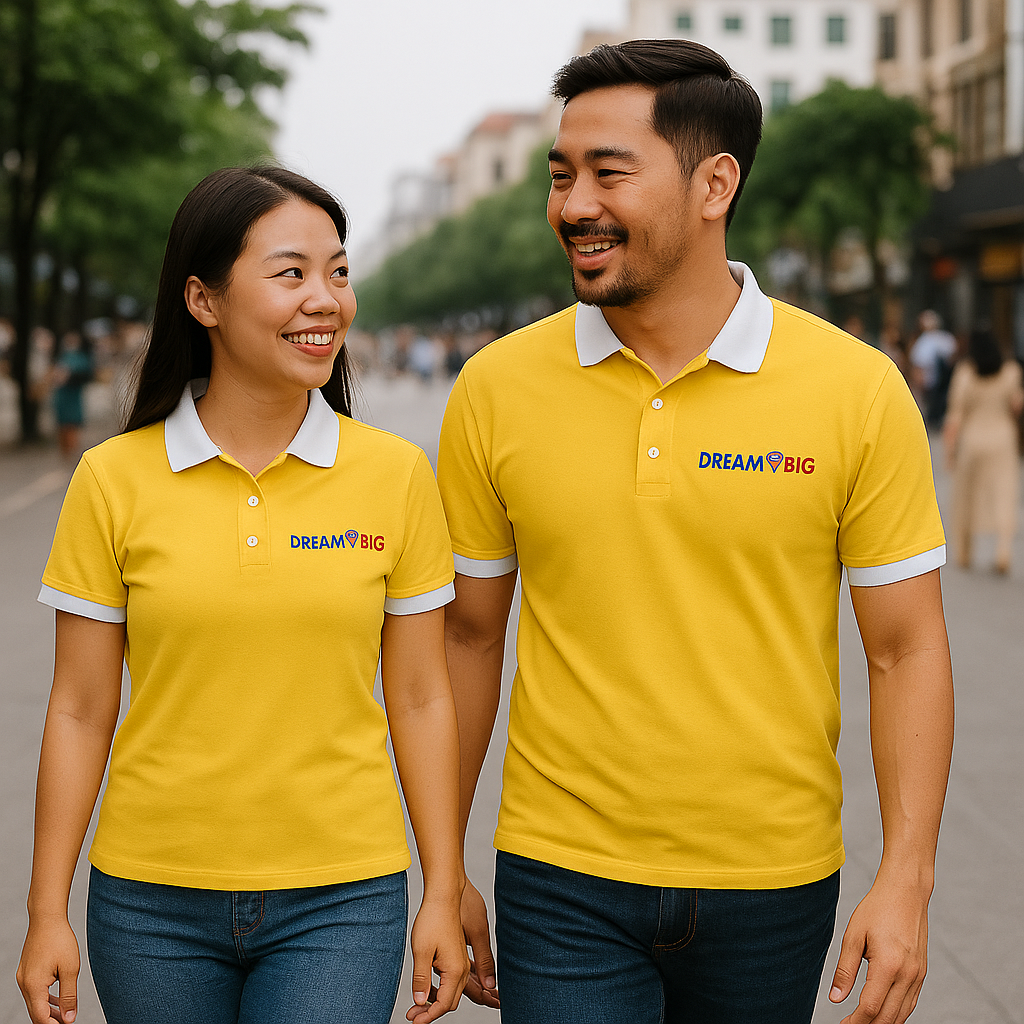 Áo Thun Có Cổ Polo Dream Big 🇺🇸 Yellow