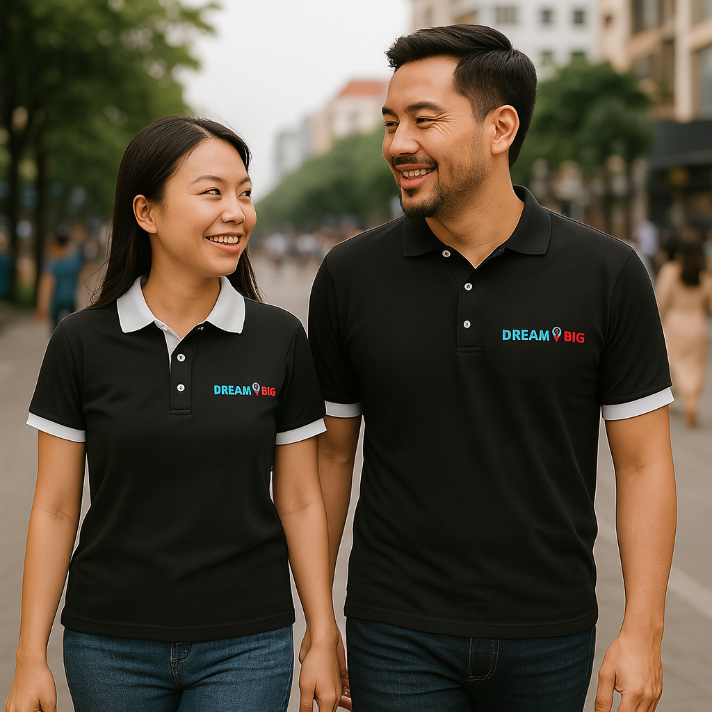 Áo Thun Có Cổ Polo Dream Big 🇺🇸 Black