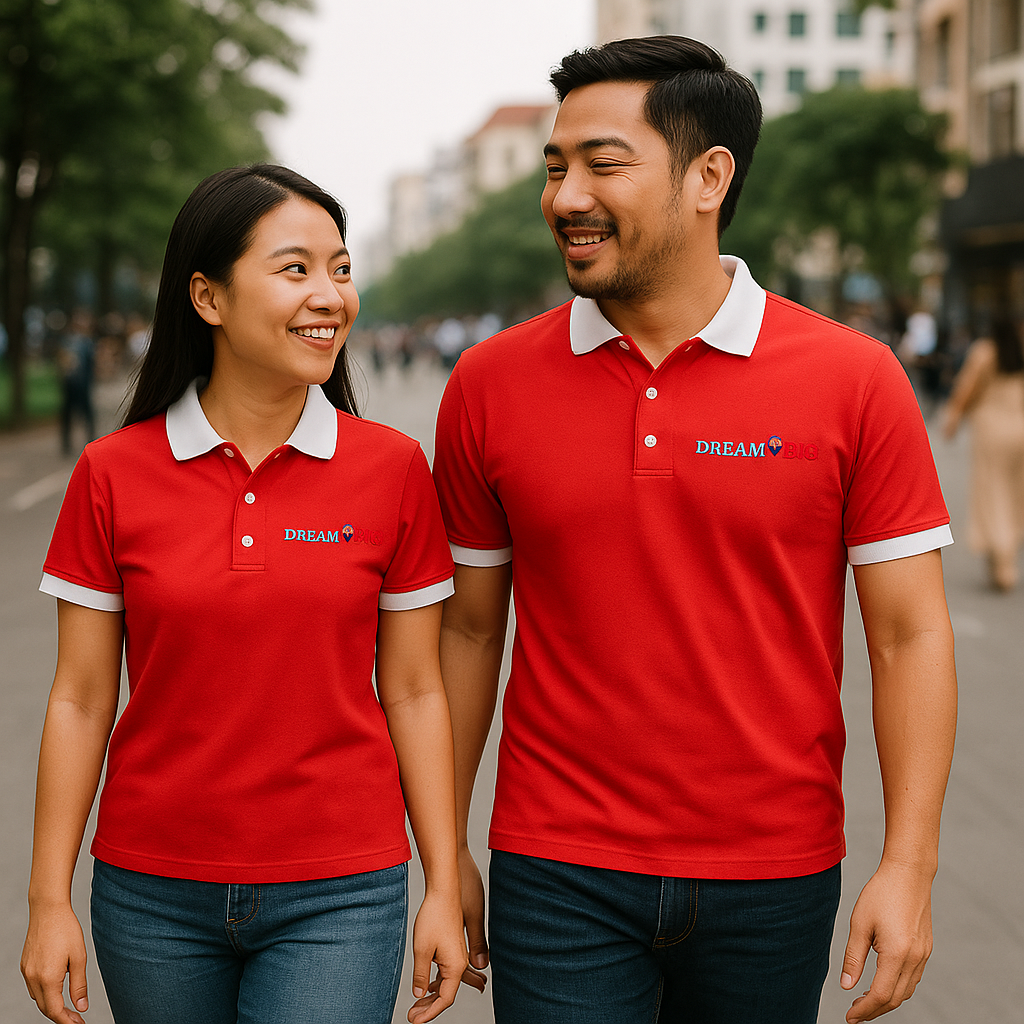 Áo Thun Có Cổ Polo Dream Big 🇺🇸 Red