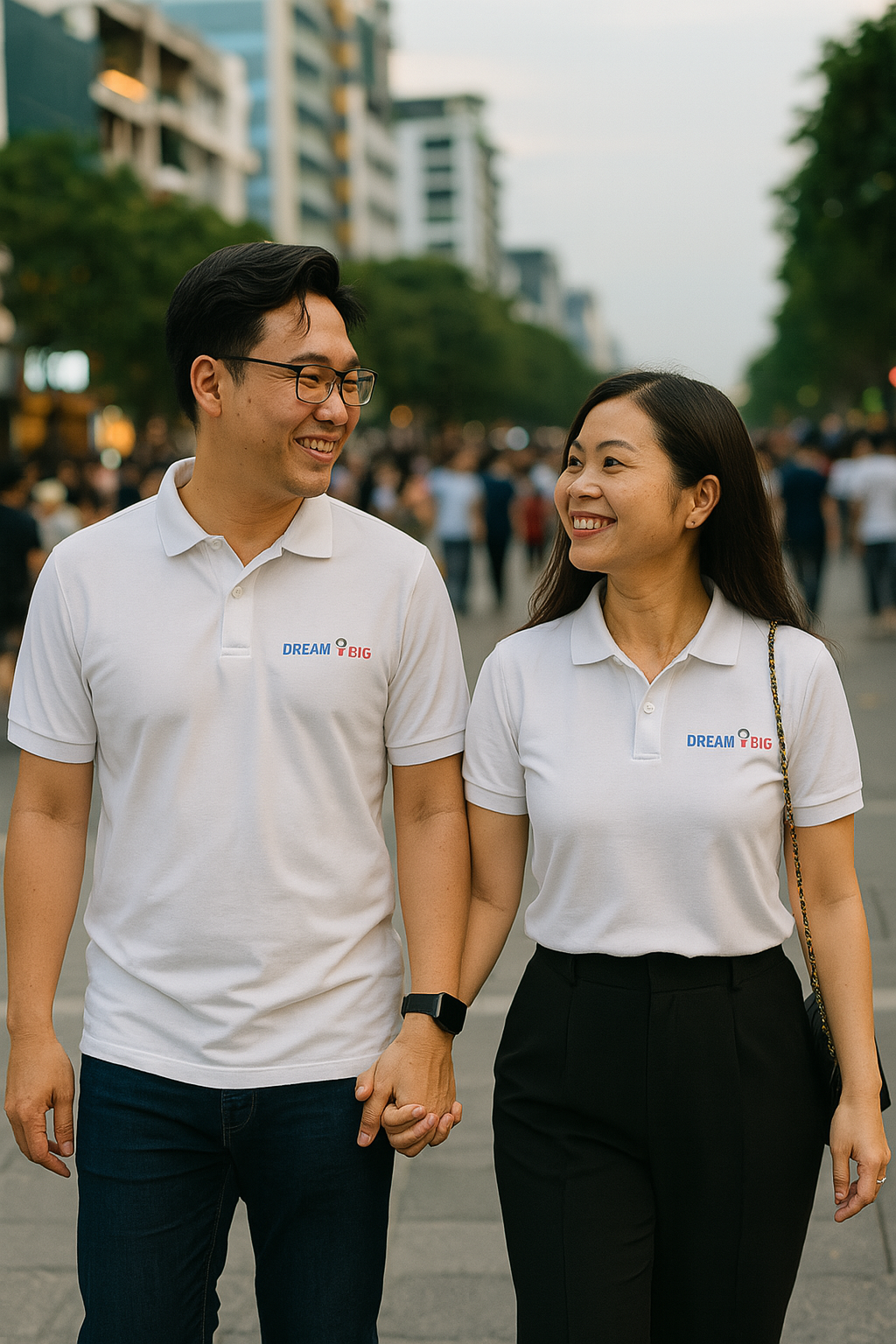 Áo Thun Có Cổ Polo Dream Big 🇺🇸 White