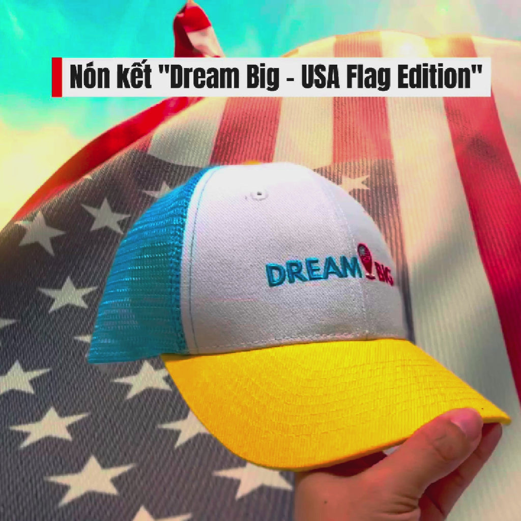 Nón kết Dream Big – USA Flag Edition 🇺🇸 White